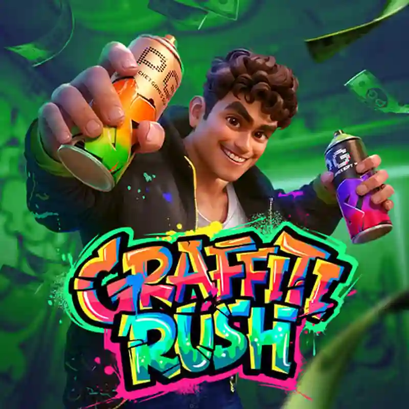 Interfaz del juego de casino Graffiti Rush en mvip77